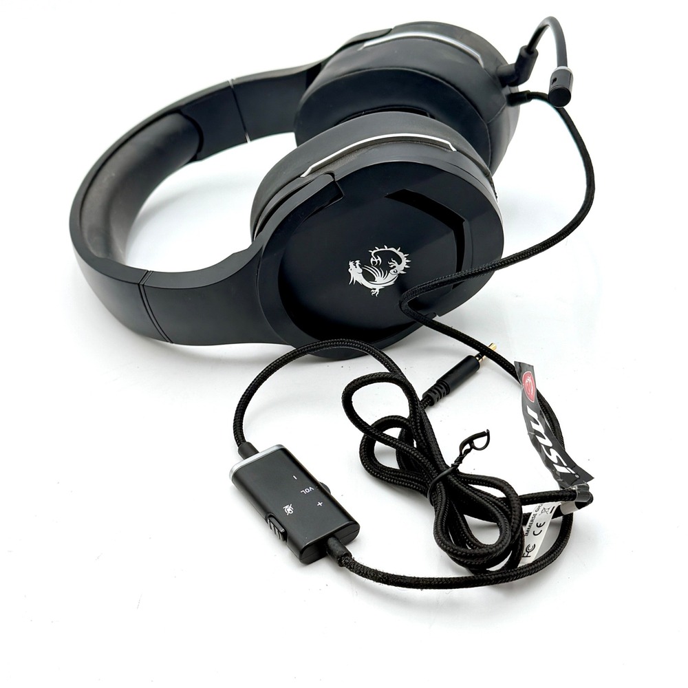 MSI Immerse GH20 Wired Gaming Headset Black Over Ear‎ Detachable Mic 3.5mm Jack - Picture 2 of 3